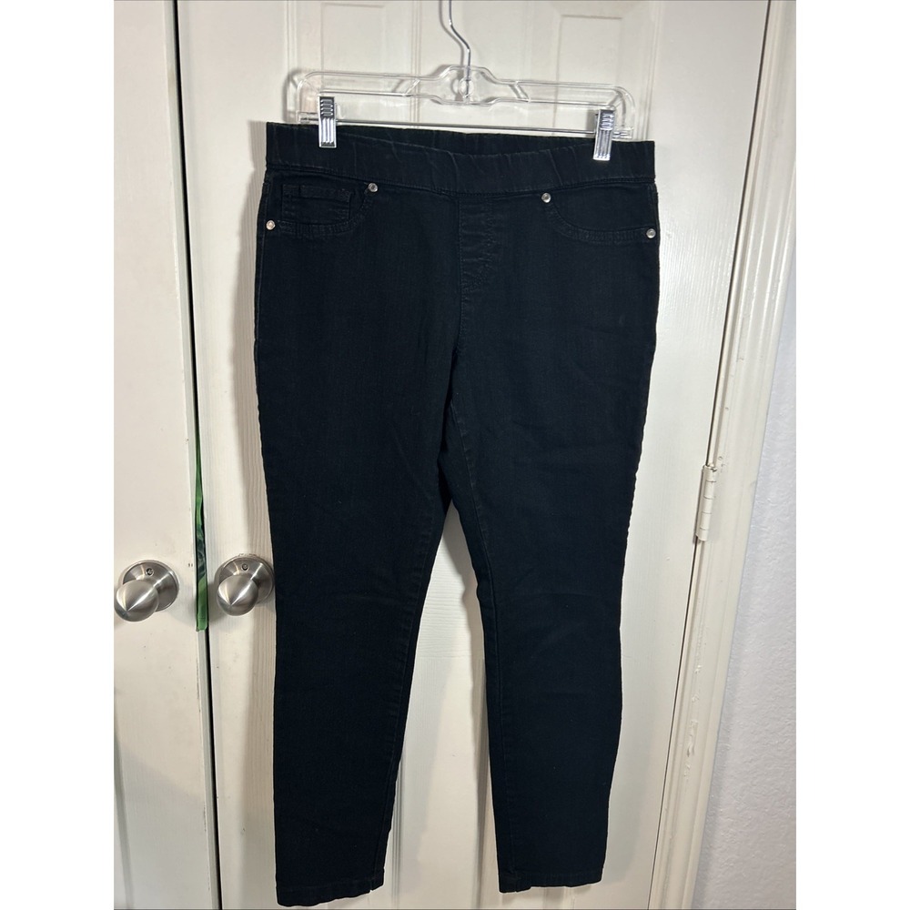 Faded Glory Jegging Womens Size 10 Black Stretch ‎ Faux Pockets